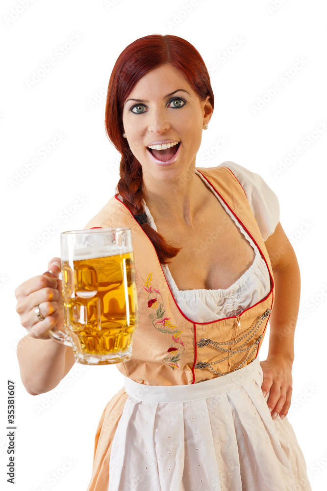 Wall mural Redheaded bavarian female