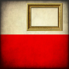 Bandiera della Polonia con cornice personalizzabile