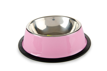 Pet bowl isolated on the white background