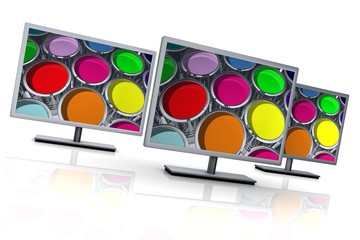 Monitore mit Farbdosen