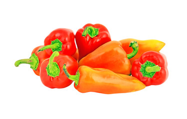 Fresh sweet red pepper, isolated on white background