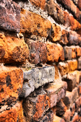 Close-up vintage brickwall background in Verona