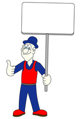 men with blank board