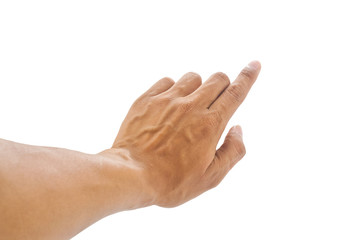 men hand isolated on white background