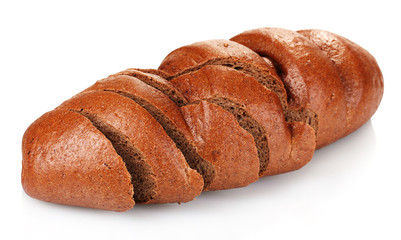 rye sliced bread isolated on white