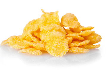 tasty cornflakes isolated on white