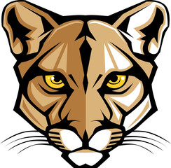Fototapeta na wymiar Cougar Panther Mascot Head Vector Graphic