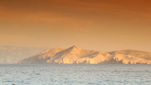 Baska  beach with mountain