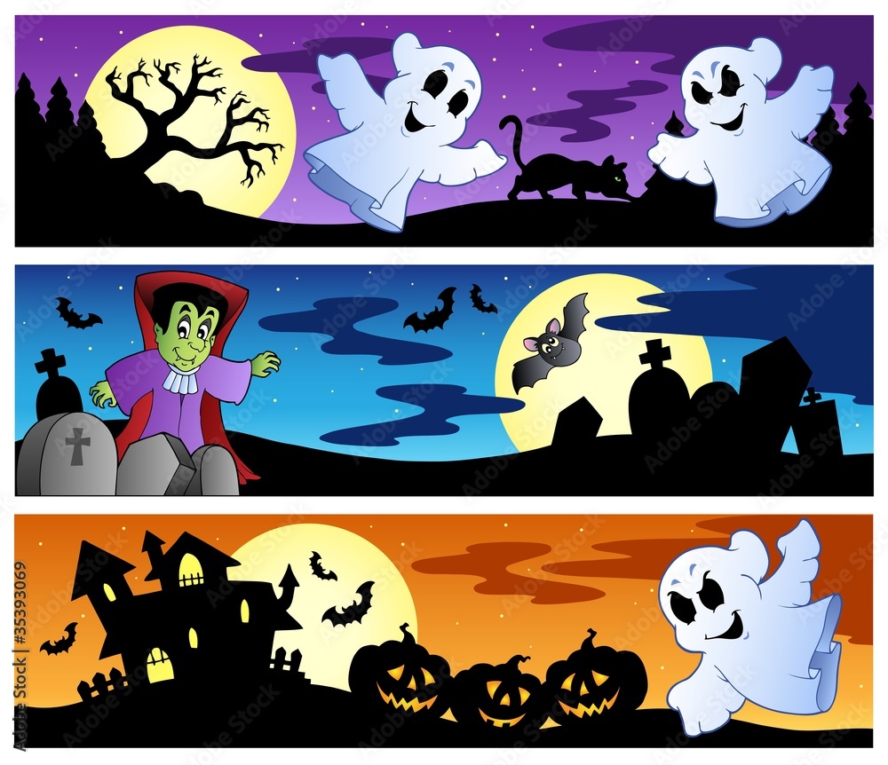 Canvas Prints Halloween banners set 1