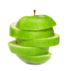 Sliced green apple