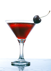 cocktail  with cherry closeup