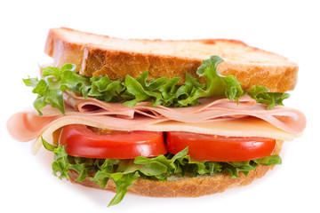 sandwich with bacon and vegetables