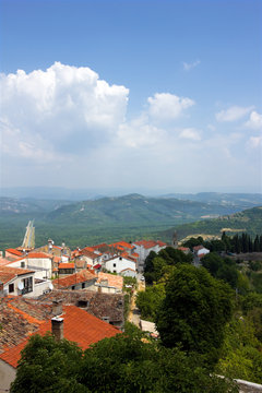 view of Motovun, Croatia
