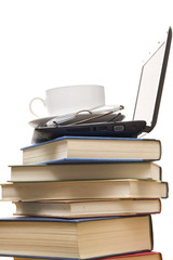 Books and laptop