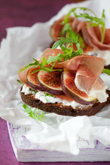 prosciutto, fig, and cheese sandwich