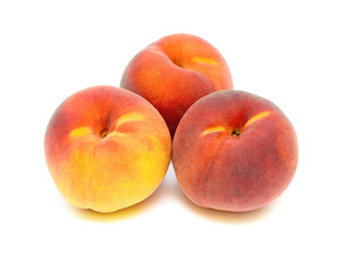peaches closeup on white background