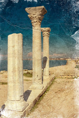 ruins of Chersonese  - picture in artistic retro style