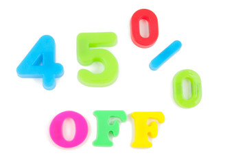 Naklejka premium 45% off written in fridge magnets