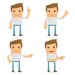 set of funny cartoon casual man