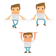set of funny cartoon casual man