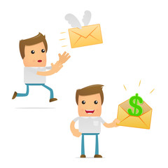 set of funny cartoon casual man