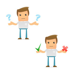 set of funny cartoon casual man