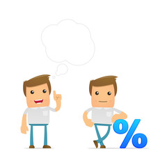 set of funny cartoon casual man