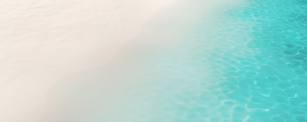Plage de sable blanc et mer turquoise 1 - obrazy, fototapety, plakaty