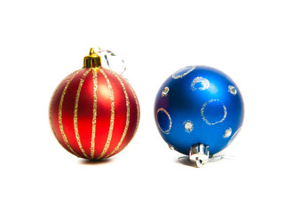 Christmas red and blue toys