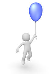 3d man with a balloon