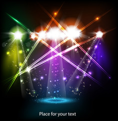 banner neon light stage background for your text - 35401074