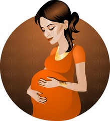 piękna kobieta w ciąży - obrazy, fototapety, plakaty