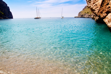 Escorca Sa Calobra beach in Mallorca balearic islands
