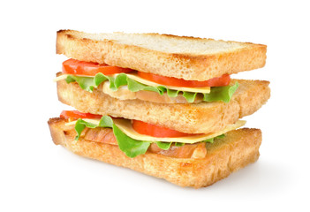 Sandwich with vegetables isolated