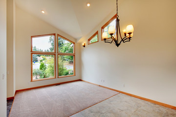 Large new empty  living room with big wndow