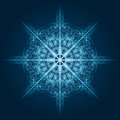 vector highly detailed blue snowflake