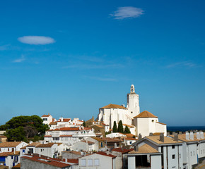Fototapeta na wymiar Cadaques. Mediterranean town silhouette
