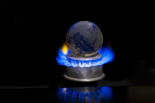 Gas flame with earth