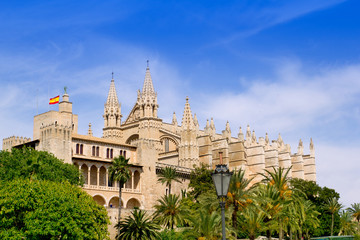 Obraz premium Almudaina and Cathedral of Palma de Mallorca in Majorca