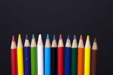 Assorted coloring pencils.