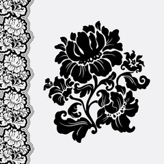 Fototapeta premium flower and border lace