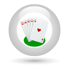 Icône jeu - Quinte flush en cœur