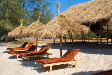 Tropical beach in Cambodia .