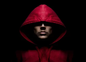 Foto op Canvas Red hooded male © Chris Smyth