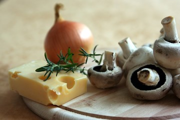 Kitchen-stuff on a board for concoction of meal