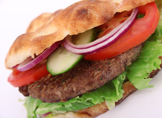 doner kebab sandwich isolated on white