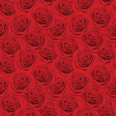 Seamless pattern with red roses