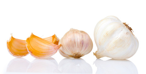 fresh garlic isolated on white