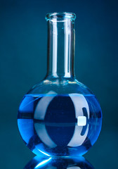 Test-tube on blue background