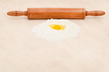Egg and flour with roller
